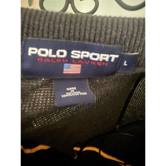 Polo Sport Ralph Lauren Men’s Sweater Gray And Yellow Size L - Picture 4 of 6